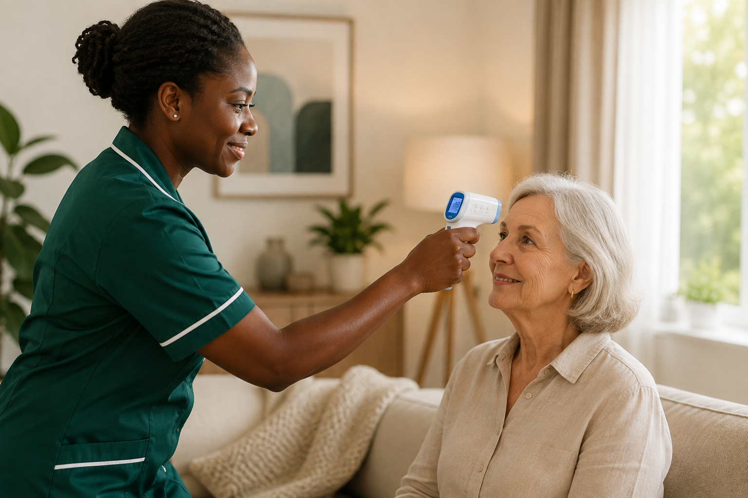 Temperature check and attentive care